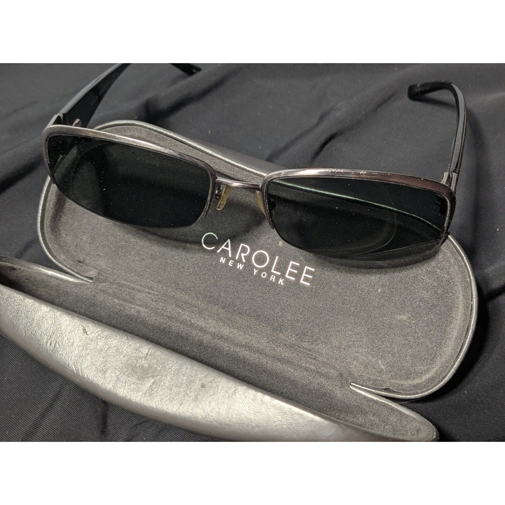Carolee New York Womens Sunglasses Brushed‎ Gunmetal Frame Snake Texture Arms...